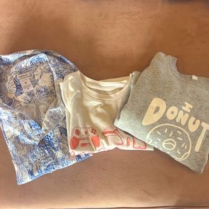 Boys Sz 8 Bundle Carter Blue&White Button Shirt, Gamer Tshirt Uniqlo sweatshirt